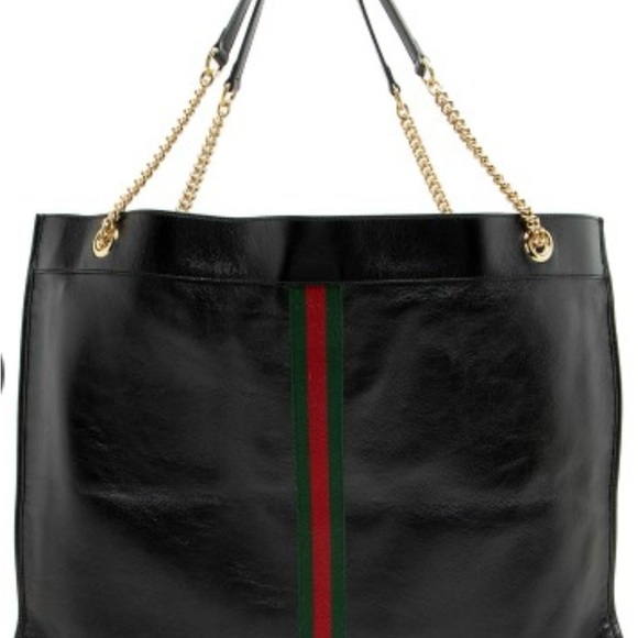 Gucci black leather Rajah Maxi Tote - Picture 2 of 10